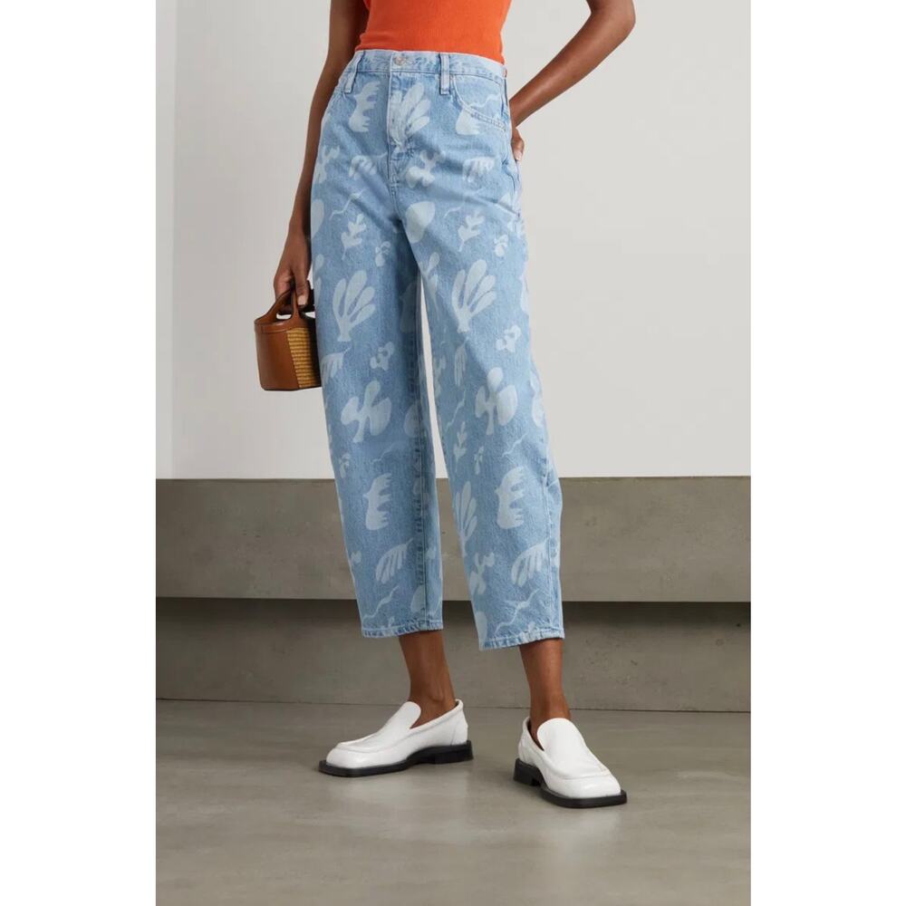 FRAME Ultra High Rise Barrel‎ Jeans Tropical Abstract 25
